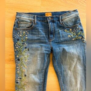 Driftwood “Kelly” Bohemian, floral embroidered jeans women’s size 31